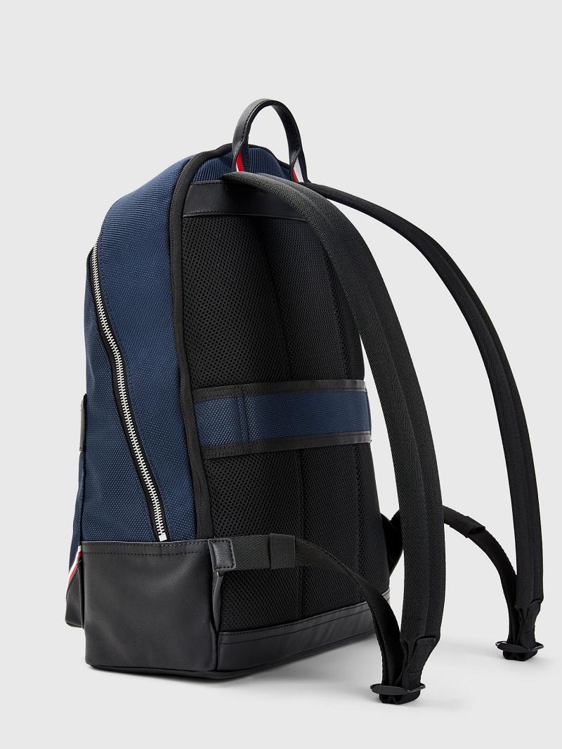 Navy Tommy Hilfiger Tommy Stripe Backpack Bags | NZ_M31711