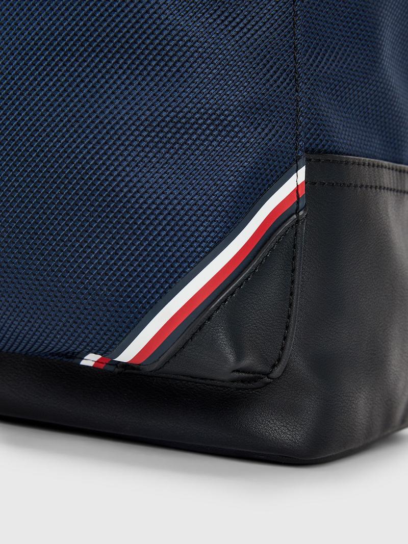 Navy Tommy Hilfiger Tommy Stripe Backpack Bags | NZ_M31711