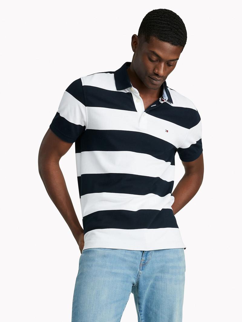 Navy / White Tommy Hilfiger Regular fit tommy striped Polos | NZ_M31303