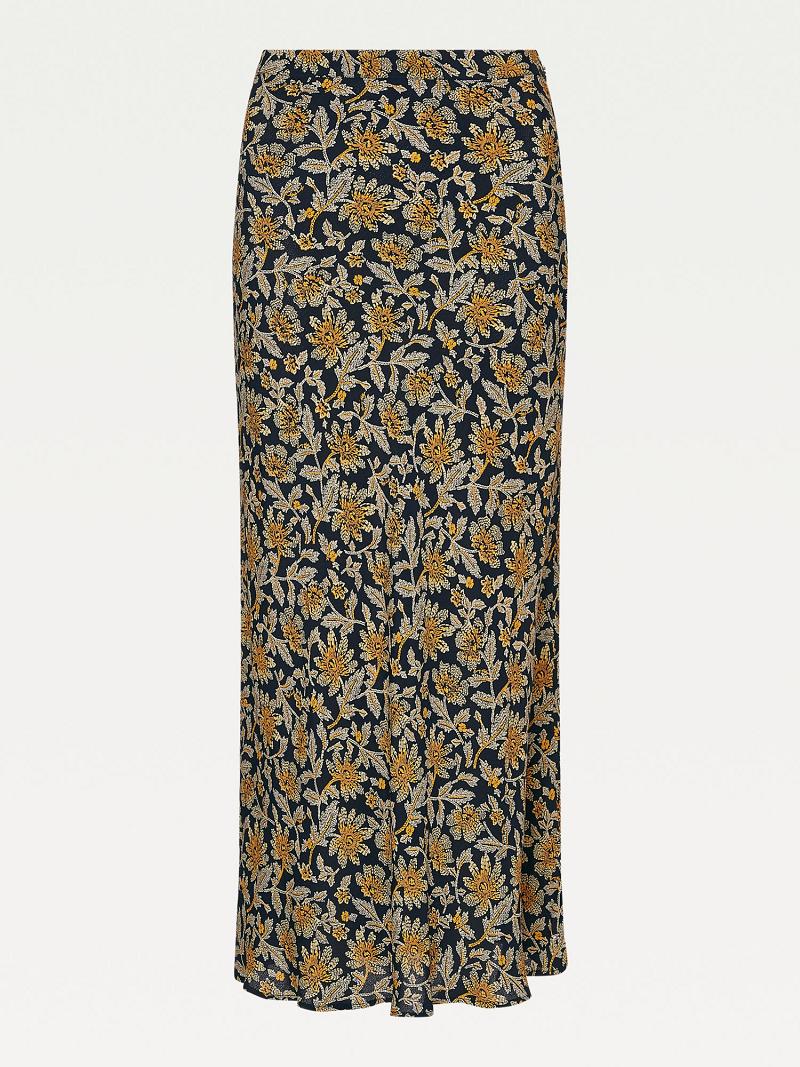 Olive Tommy Hilfiger Floral Crepe Maxi Skirts | NZ_W21327