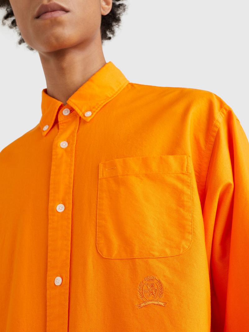 Orange Tommy Hilfiger Button-down oxford Shirts | NZ_M31232