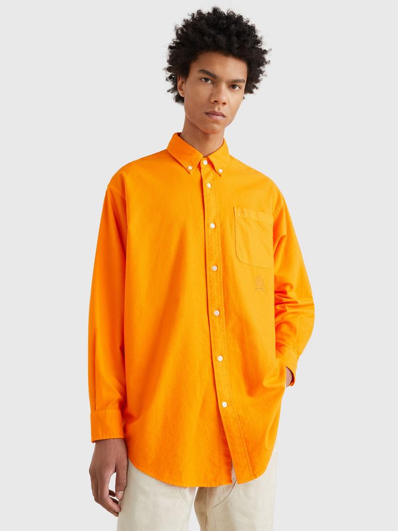 Orange Tommy Hilfiger Button-down oxford Shirts | NZ_M31232