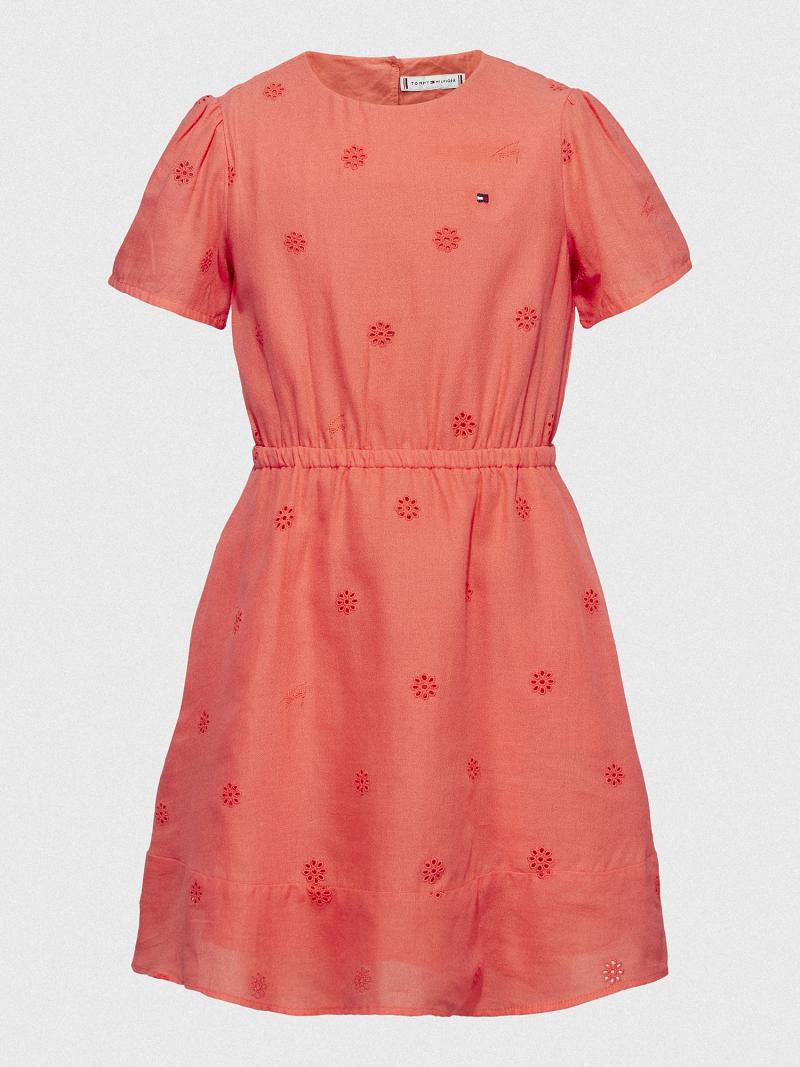 Orange Tommy Hilfiger Embroidered Dresses | NZ_G1054