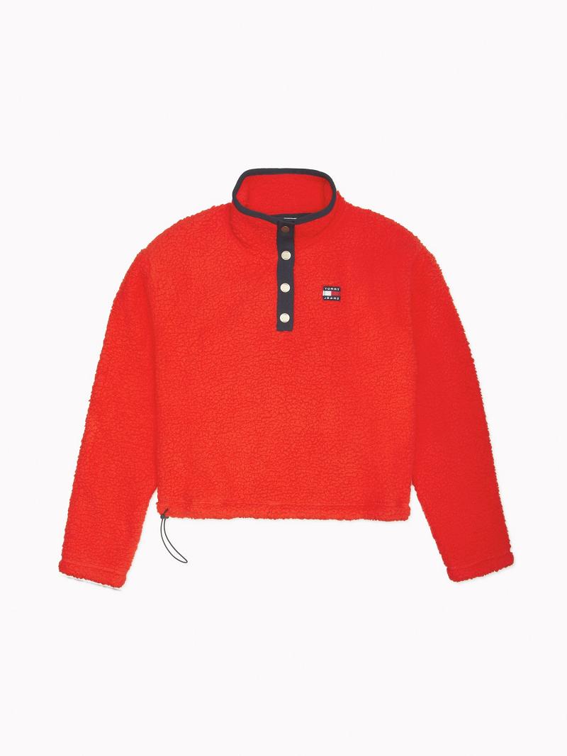 Orange Tommy Hilfiger Essential Sherpa Sweatshirts | NZ_W21387