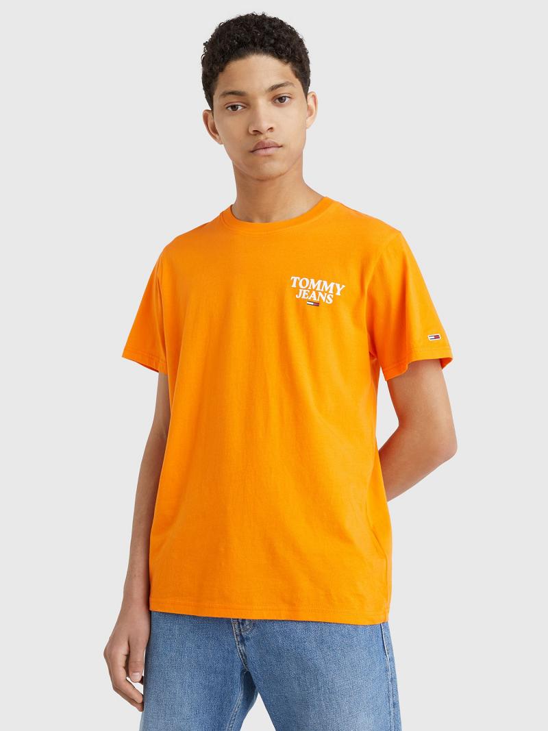 Orange Tommy Hilfiger Jeans logo T Shirts | NZ_M31047