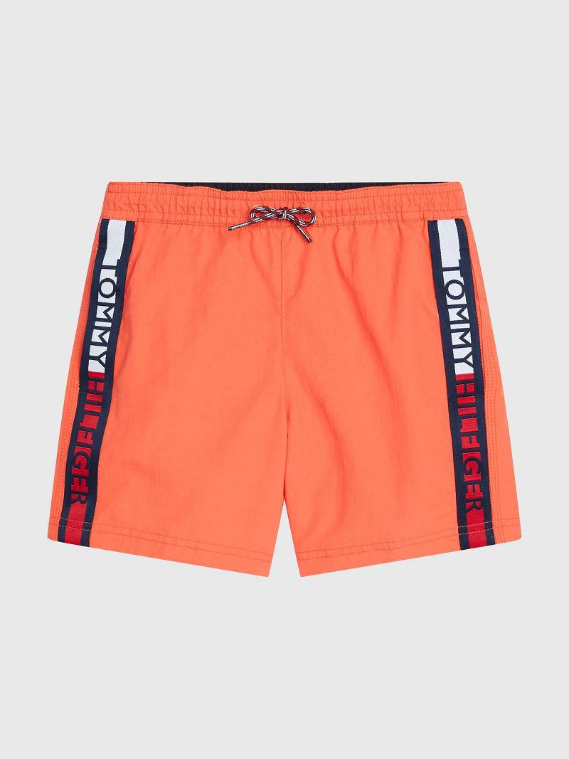 Orange Tommy Hilfiger Logo Stripe Trunk Swimwear | NZ_B2150