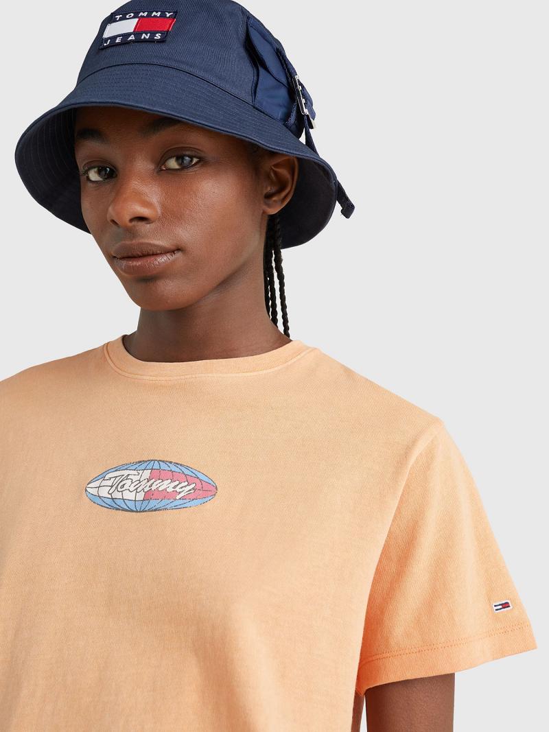 Orange Tommy Hilfiger Surf Globe Logo T Shirts | NZ_W21481