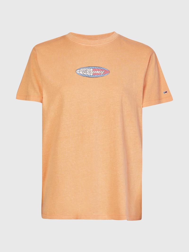 Orange Tommy Hilfiger Surf Globe Logo T Shirts | NZ_W21481