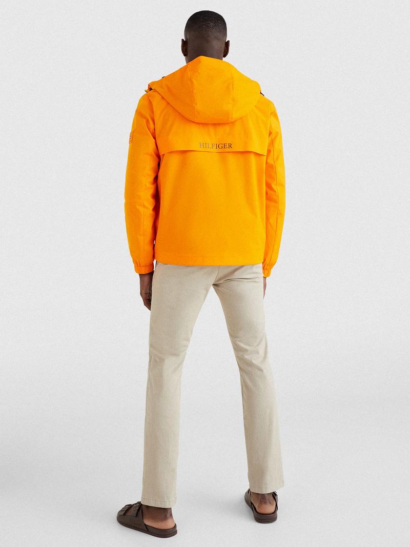 Orange Tommy Hilfiger Tech hooded windbreaker Jackets | NZ_M31425