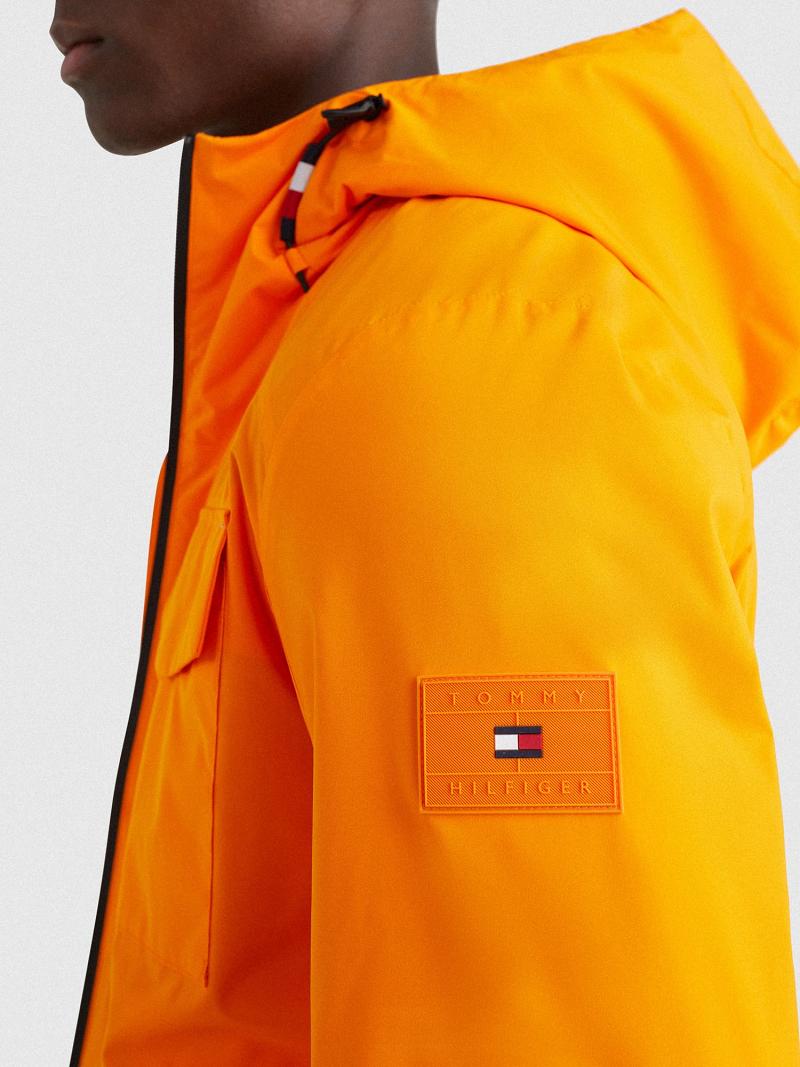 Orange Tommy Hilfiger Tech hooded windbreaker Jackets | NZ_M31425