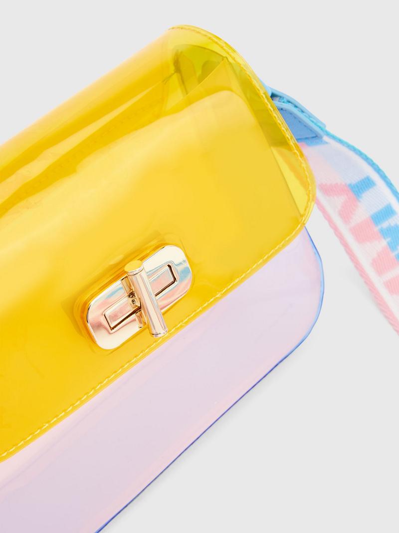 Orange Tommy Hilfiger Transparent Turnlock Crossbody Bags | NZ_G1350