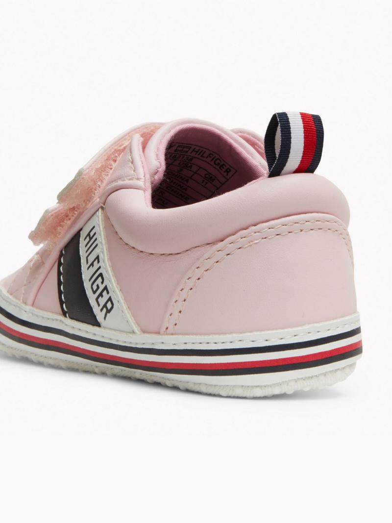 Pink Tommy Hilfiger Babies' Signature Stripe Sneakers | NZ_G1304