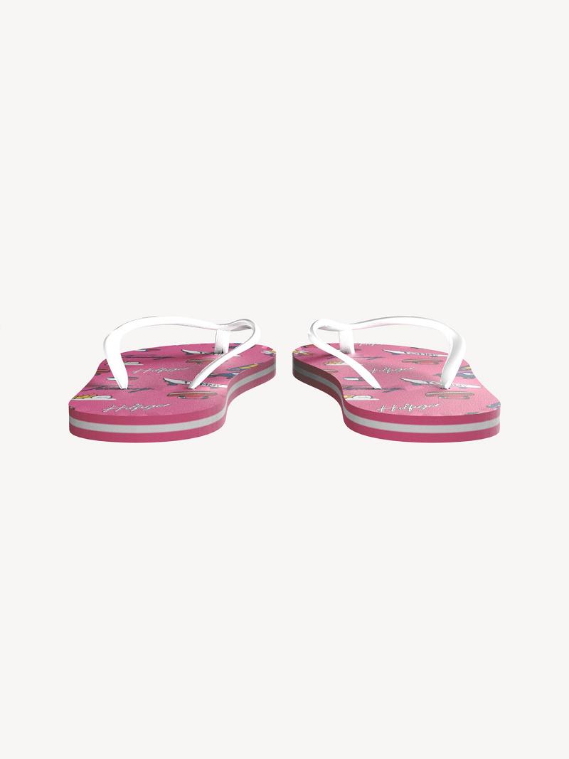 Pink Tommy Hilfiger Big Skateboard Flip Flops | NZ_G1295