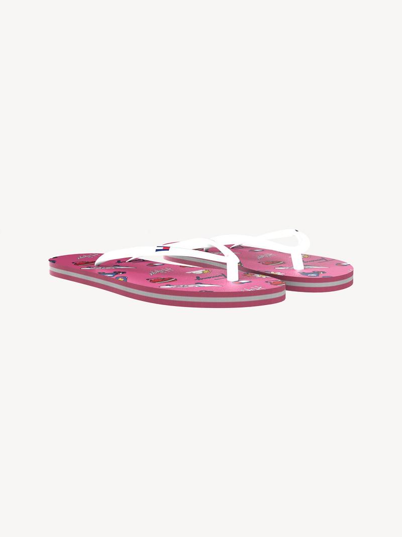 Pink Tommy Hilfiger Big Skateboard Flip Flops | NZ_G1295