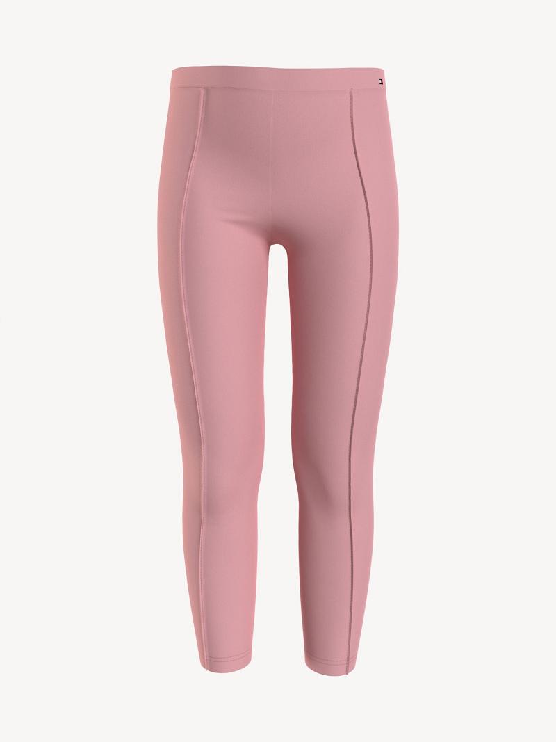 Pink Tommy Hilfiger Big Solid Leggings | NZ_G1136