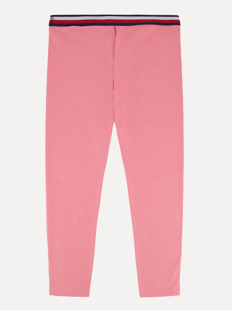 Pink Tommy Hilfiger Big Stripe Leggings | NZ_G1139