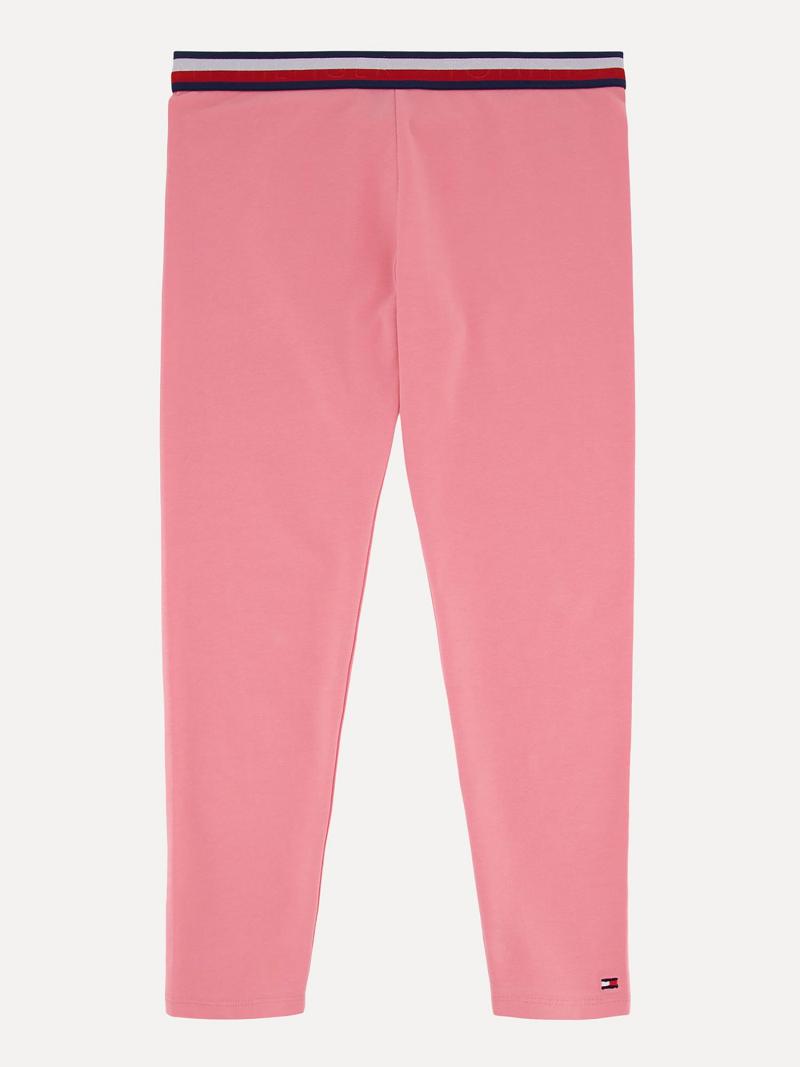 Pink Tommy Hilfiger Big Stripe Leggings | NZ_G1139