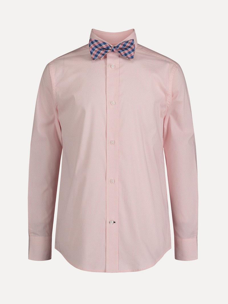 Pink Tommy Hilfiger Big and Plaid Bow Tie Set Shirts | NZ_B2072