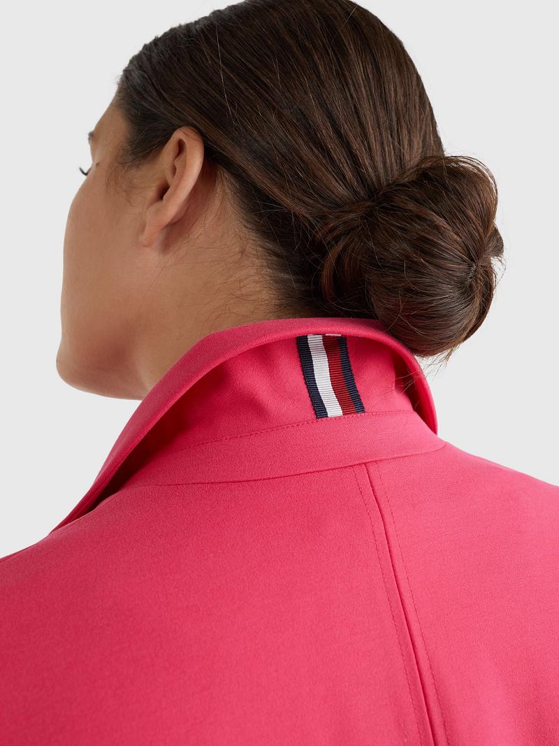 Pink Tommy Hilfiger Curve Double-Breasted Blazers | NZ_W21002