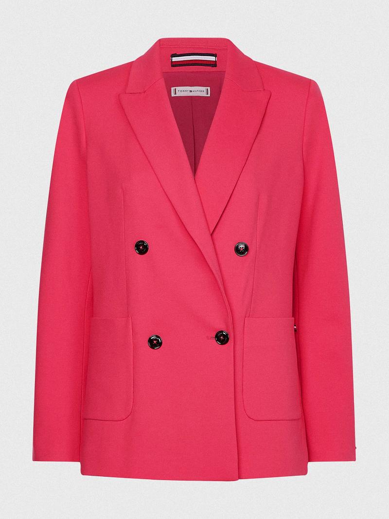 Pink Tommy Hilfiger Double-Breasted Blazers | NZ_W21004