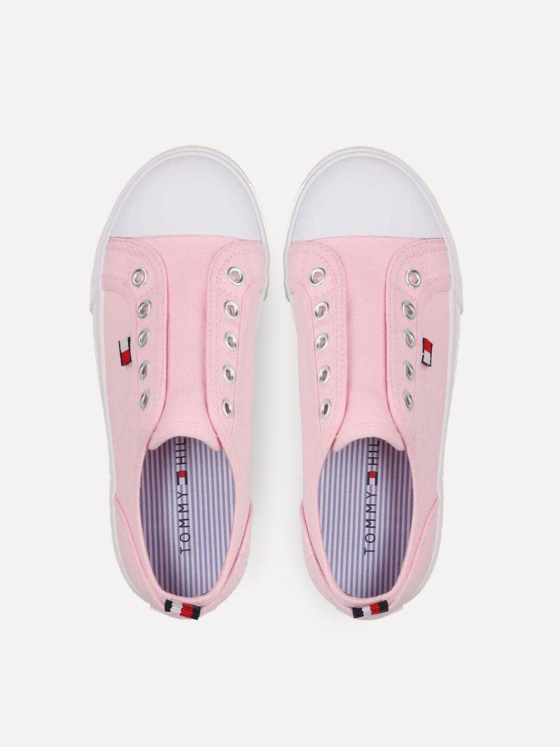 Pink Tommy Hilfiger Kids’ Pink Laceless Sneakers | NZ_G1309