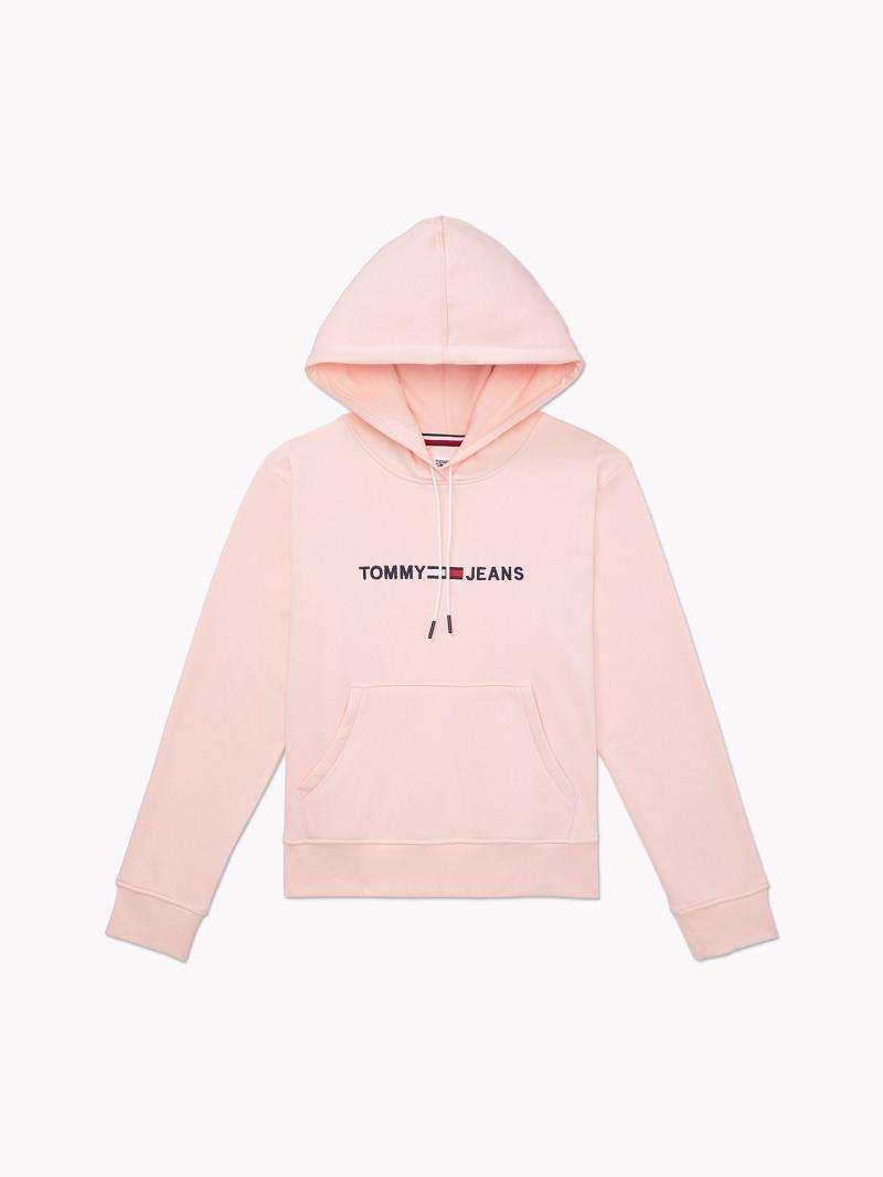 Pink Tommy Hilfiger Logo Sweatshirts | NZ_W21392