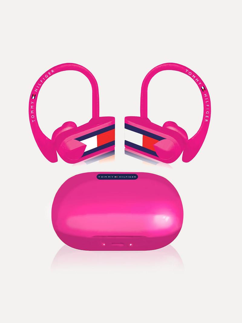 Pink Tommy Hilfiger Neon Sport Earbuds Technology | NZ_M31785