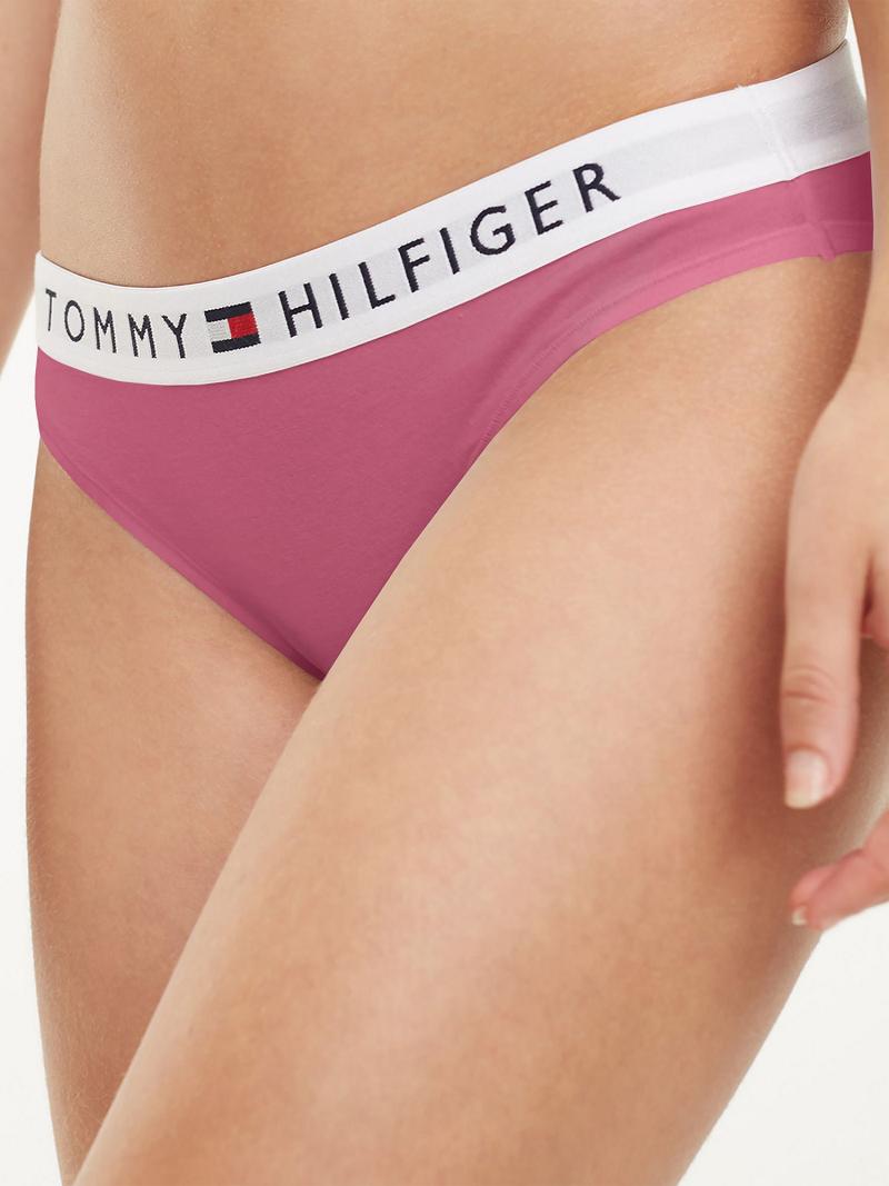 Pink Tommy Hilfiger Organic Cotton Bikini Bikinis | NZ_W21546