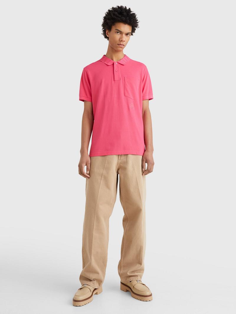 Pink Tommy Hilfiger Pocket Polos | NZ_M31293