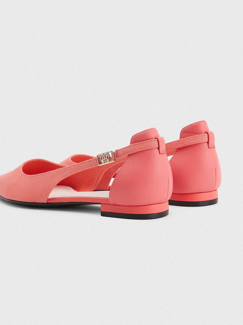 Pink Tommy Hilfiger Slingback Ballerina Flat Shoes | NZ_W21603