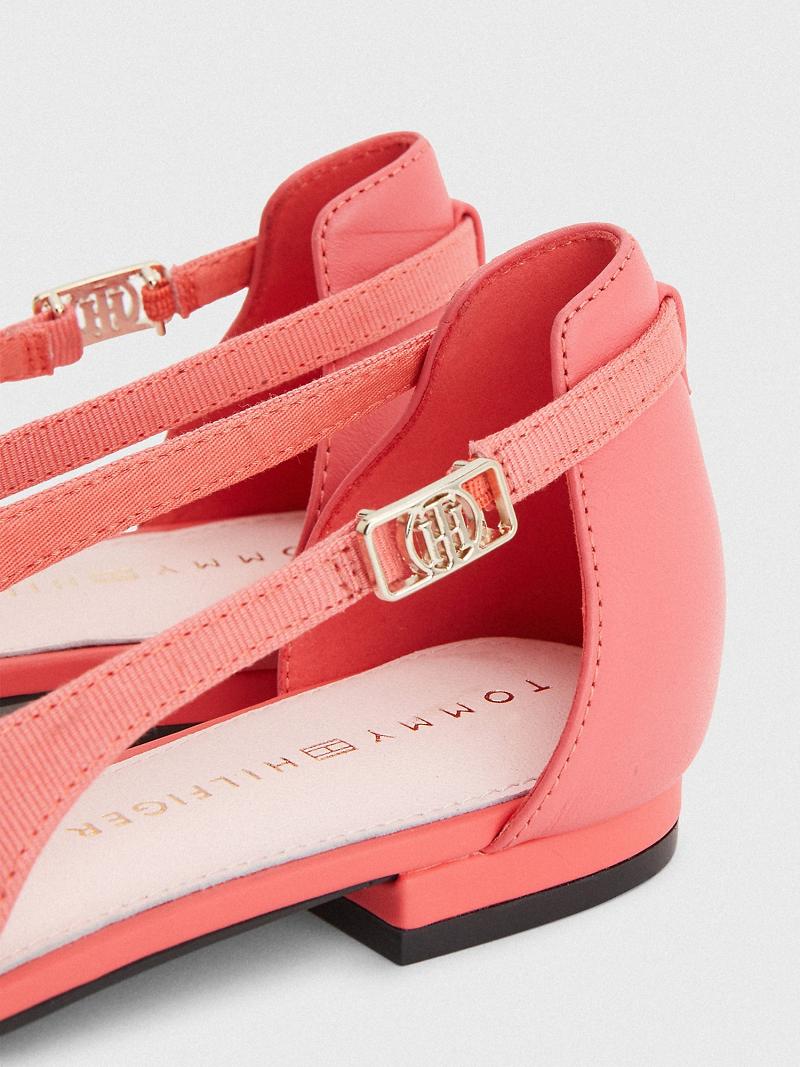 Pink Tommy Hilfiger Slingback Ballerina Flat Shoes | NZ_W21603