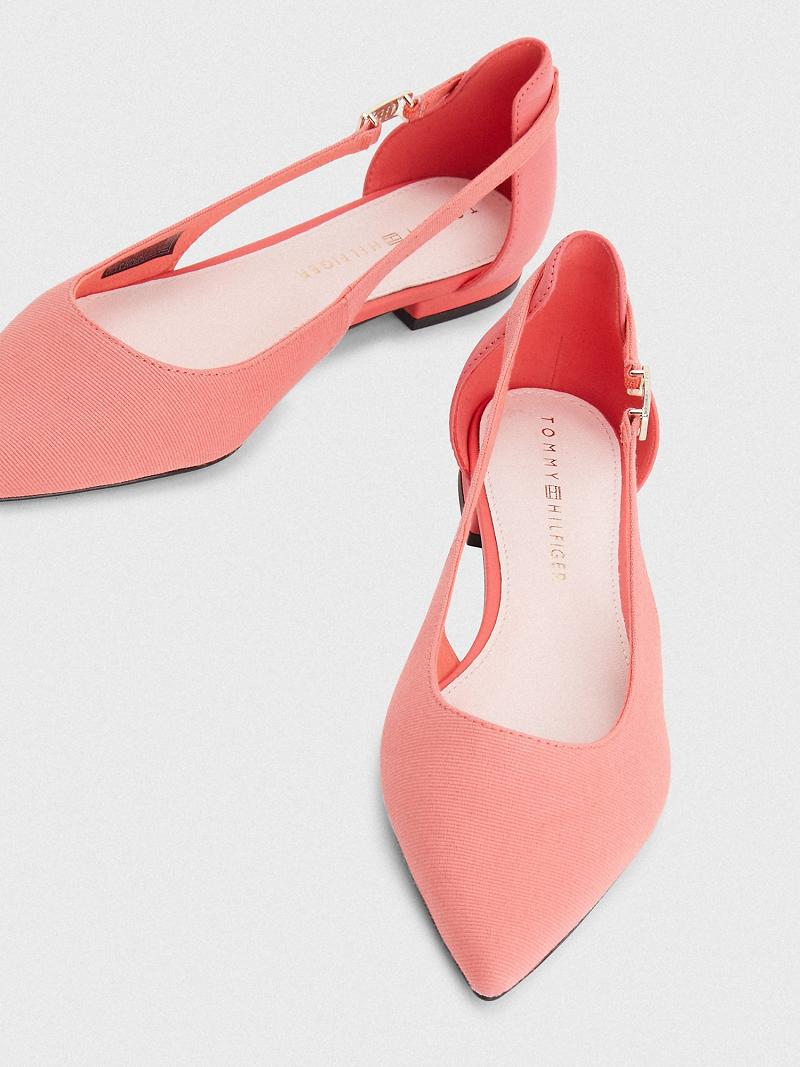 Pink Tommy Hilfiger Slingback Ballerina Flat Shoes | NZ_W21603