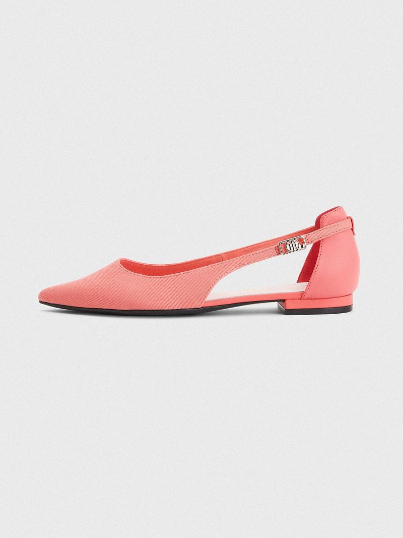 Pink Tommy Hilfiger Slingback Ballerina Flat Shoes | NZ_W21603