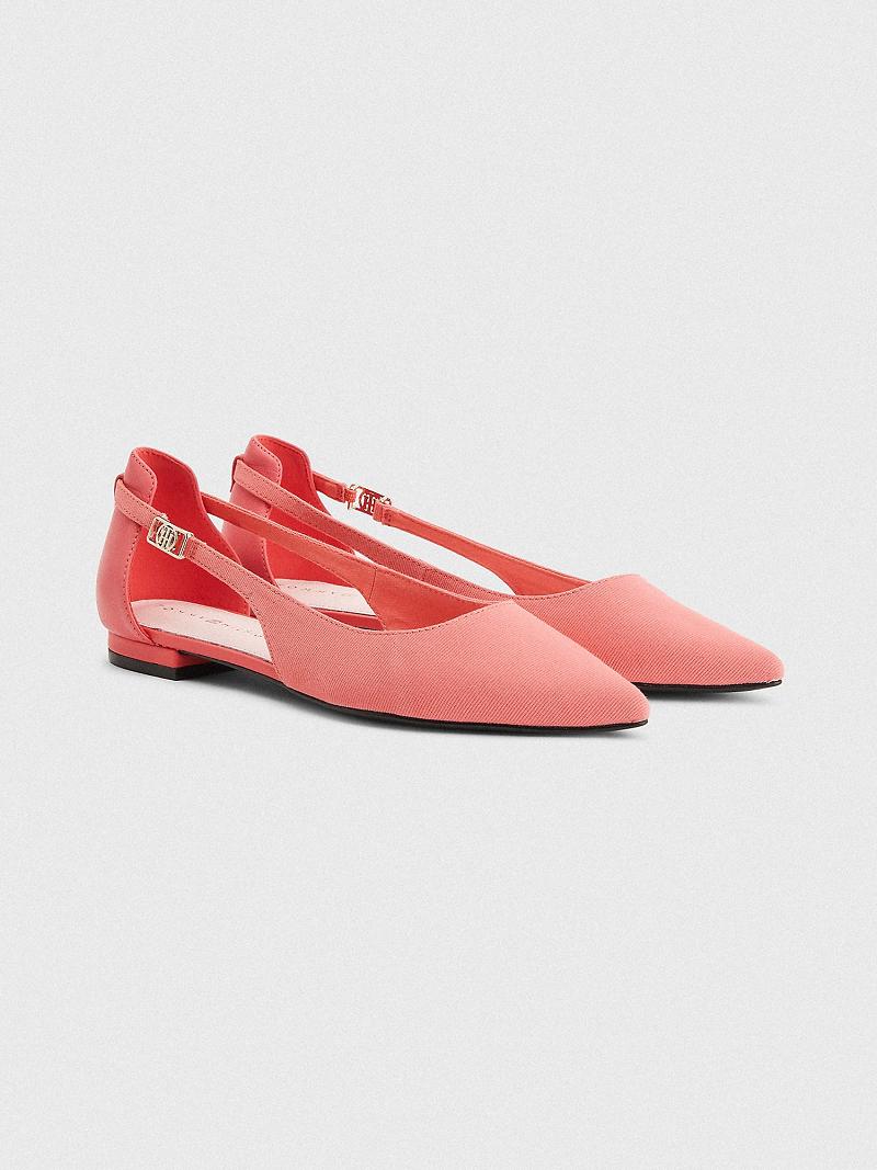 Pink Tommy Hilfiger Slingback Ballerina Flat Shoes | NZ_W21603