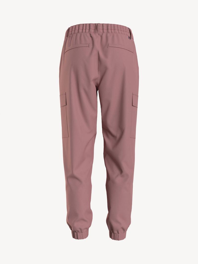 Pink Tommy Hilfiger Solid Cargo Jogger | NZ_W21217