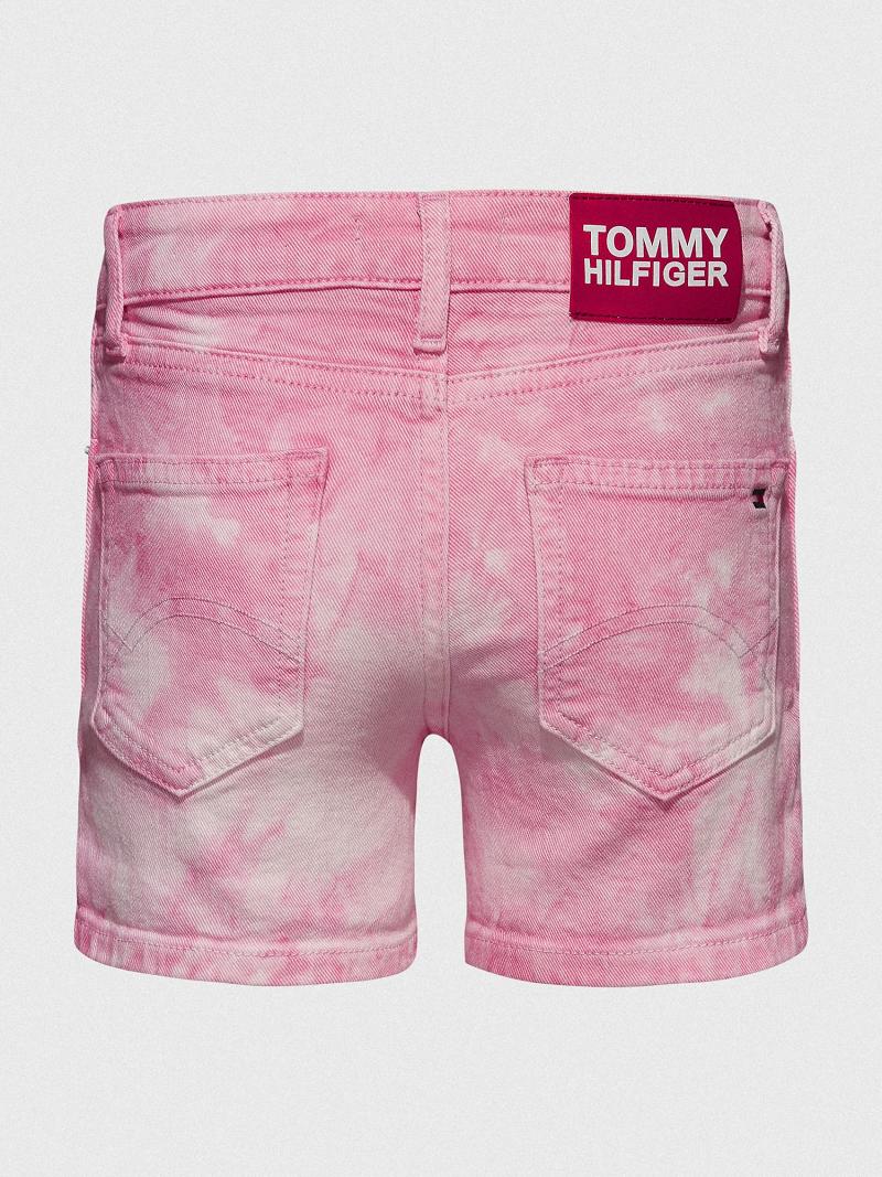 Pink Tommy Hilfiger Tie-Dye Denim Shorts | NZ_G1163