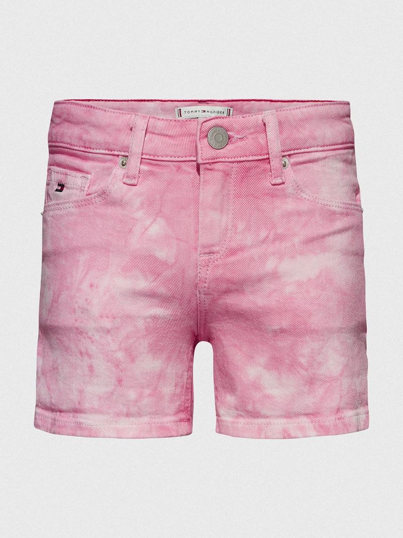 Pink Tommy Hilfiger Tie-Dye Denim Shorts | NZ_G1163