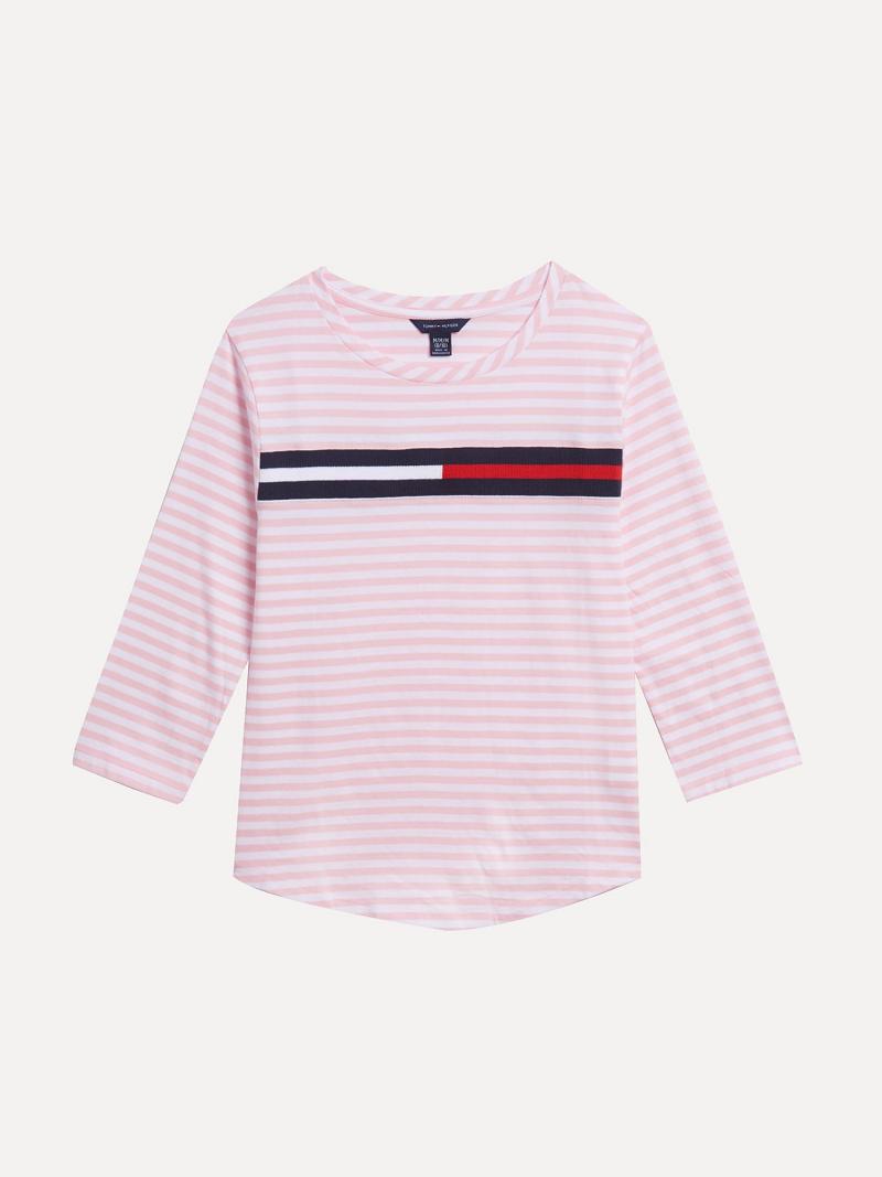 Pink Tommy Hilfiger Toddlers\' Stripe Tops | NZ_G1282