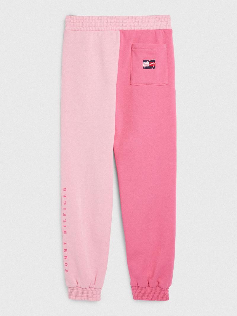 Pink Tommy Hilfiger Two-Tone Sweatpants | NZ_G1185