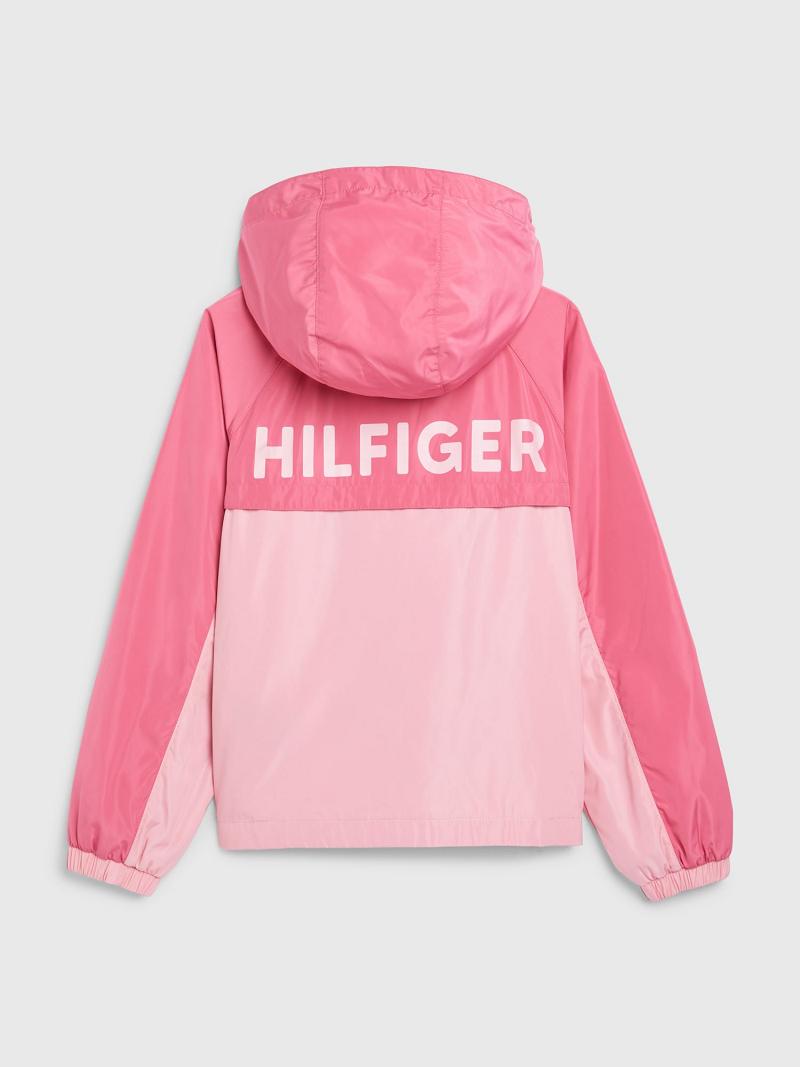 Pink Tommy Hilfiger Two-Tone Windbreaker Jackets | NZ_G1120