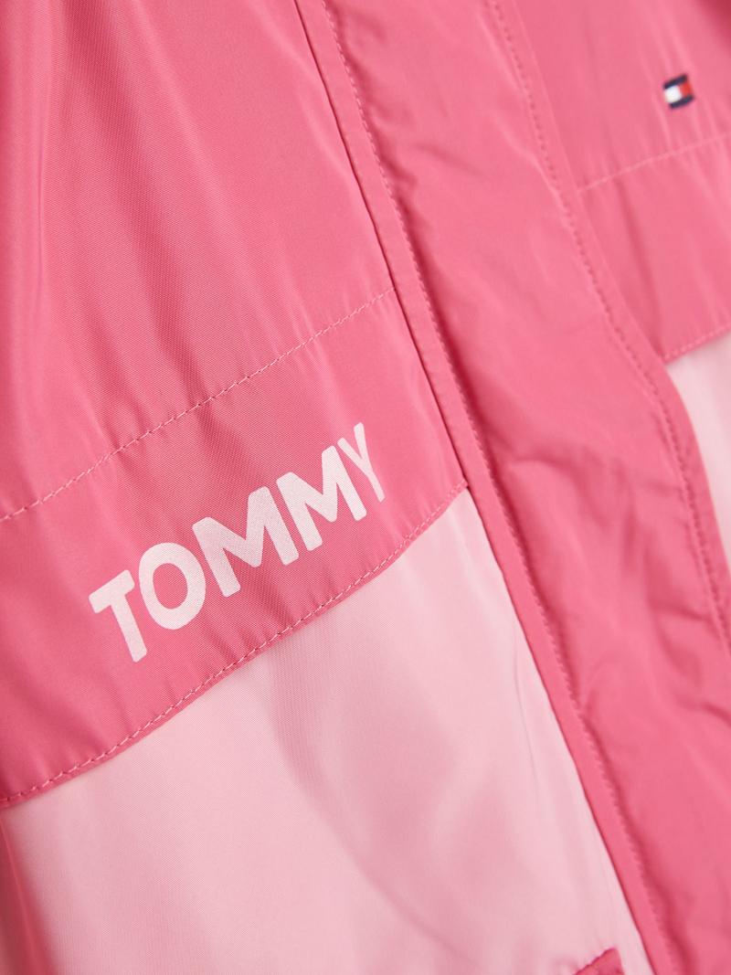 Pink Tommy Hilfiger Two-Tone Windbreaker Jackets | NZ_G1120