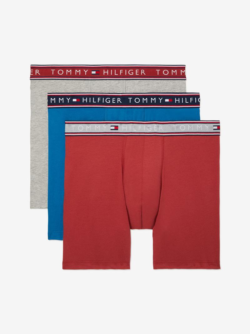 Red / Blue / Grey Tommy Hilfiger Cotton stretch boxer brief 3pk Boxer Briefs | NZ_M31595