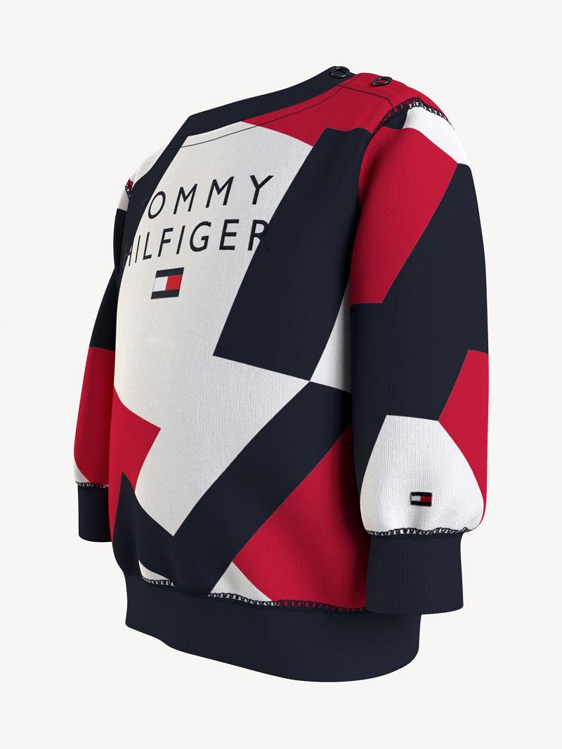 Red Tommy Hilfiger Babies' Jigsaw Sweatshirts | NZ_G1187