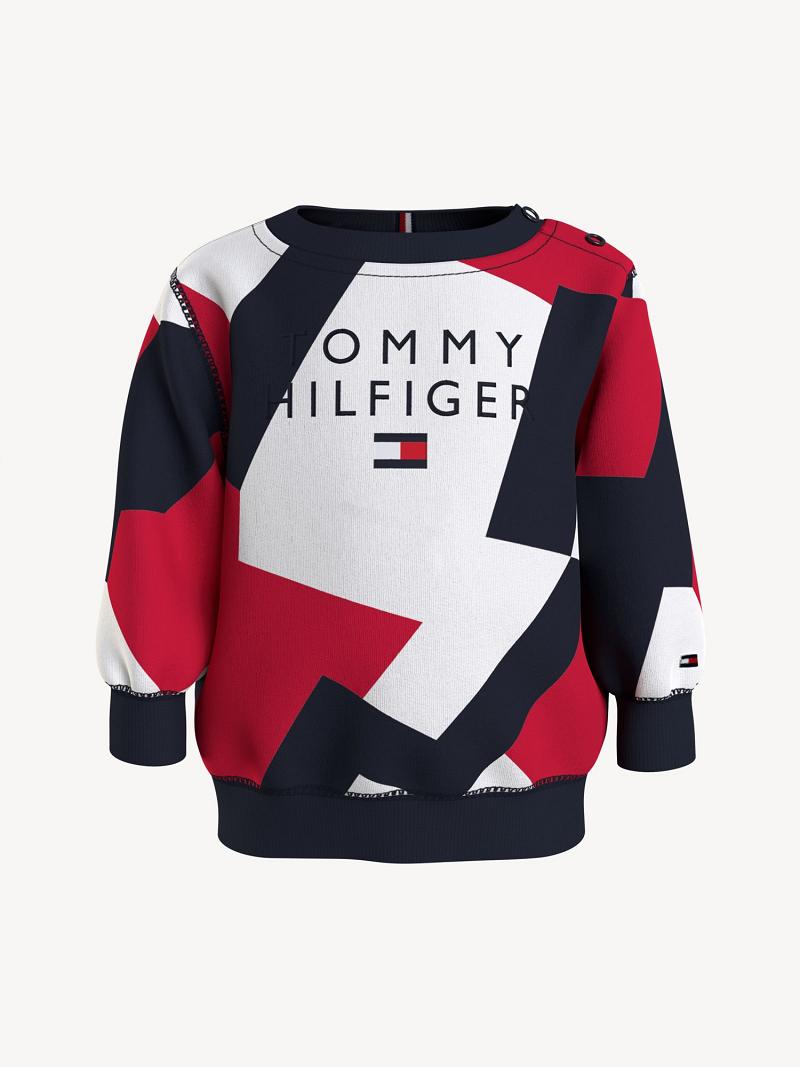 Red Tommy Hilfiger Babies\' Jigsaw Sweatshirts | NZ_G1187