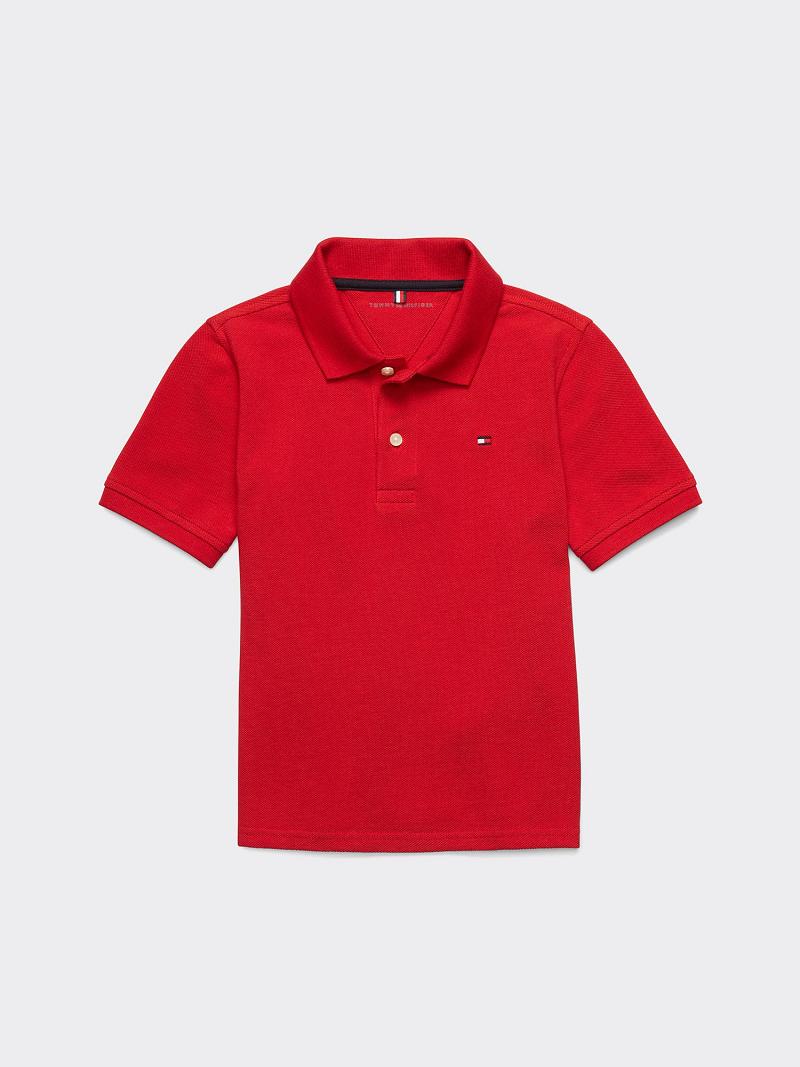 Red Tommy Hilfiger Big Solid Polos | NZ_B2062