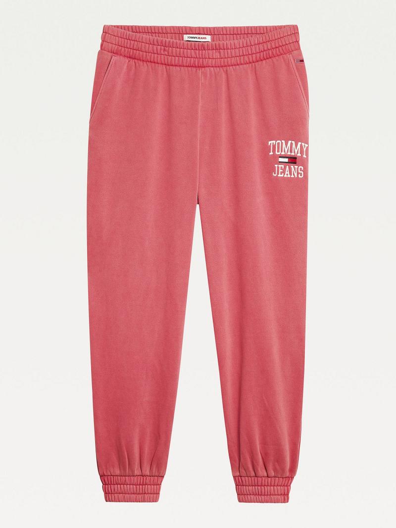 Red Tommy Hilfiger Curve Organic Cotton Collegiate Sweatpant Pants | NZ_W21234