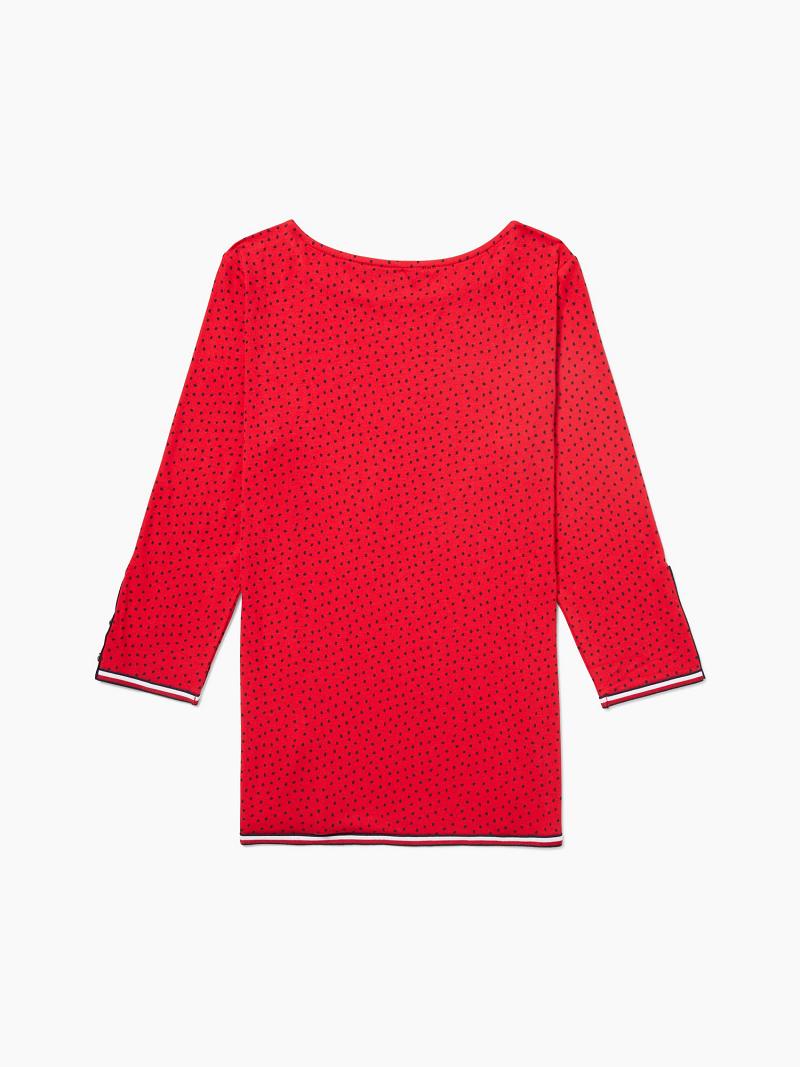 Red Tommy Hilfiger Essential Dot Tunic Tops | NZ_W21494