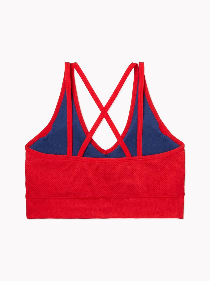 Red Tommy Hilfiger Essential Low-Impact Sports Bras | NZ_W21517