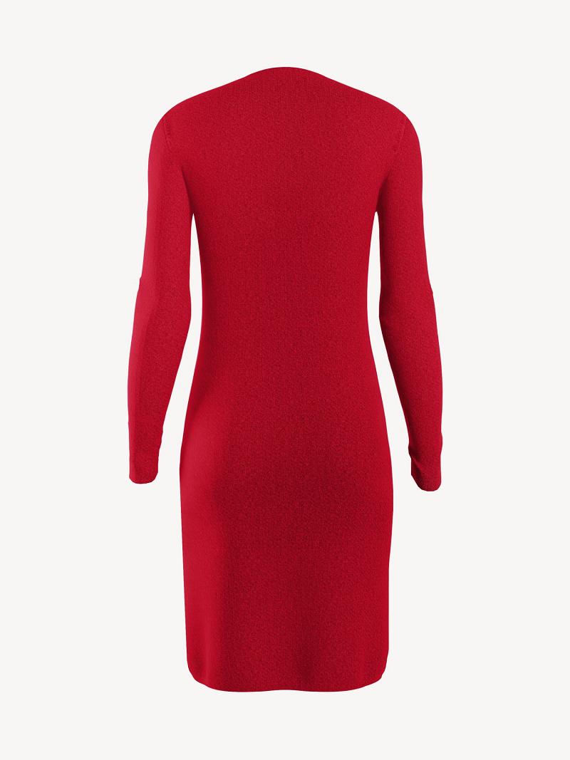 Red Tommy Hilfiger Essential Monogram Long-Sleeve Dresses | NZ_W21068