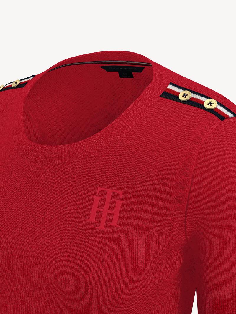 Red Tommy Hilfiger Essential Monogram Long-Sleeve Dresses | NZ_W21068